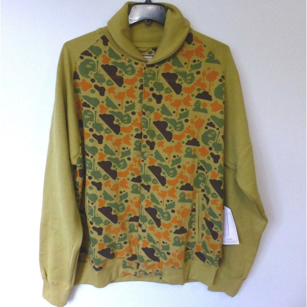 Imperious Sweatshirt Mens 2XL Olive Green Faded Camo Splat Man Snap Front New